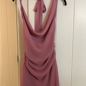 Chic Backless Pink Dress